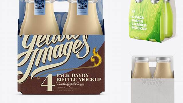 7571+ 4 Pack Bottle Carrier PSD Mockup Free Photoshop Mockup Design