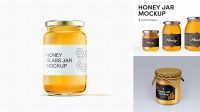 7572+ Glass Jar with Honey PSD Mockup Front View Best Free Mockup PSD