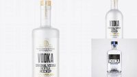 7573+ Frosted Glass Bottle With Vodka PSD Mockup Editable and Customizable PSD