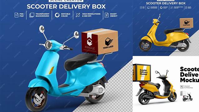 7573+ Scooter Delivery Mockup Professional Design PSD