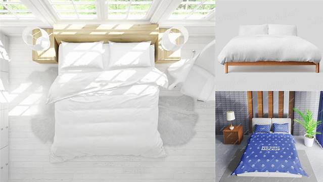 7579+ Wooden Double Bed PSD Mockup Elegant Photoshop Mockup