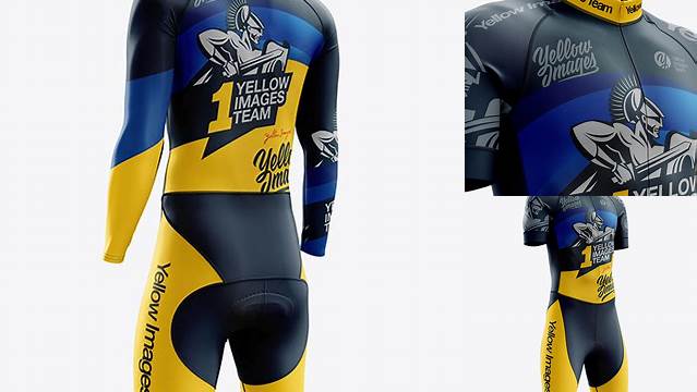 758+ Men’s Cycling Skinsuit PSD Mockup Right Half Side View Free Graphic Design Resource