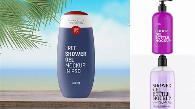 7582+ Glossy Shower Gel Bottle PSD Mockup PSD Download