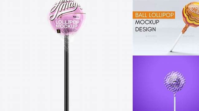 7583+ Ball Lollipop In Transparent Wrapper PSD Mockup Free Mockup Templates