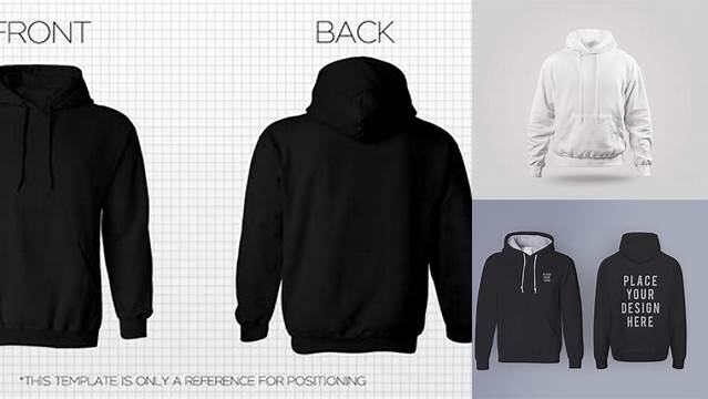 7583+ Mockup Hoodie Hitam Easy-to-Edit PSD