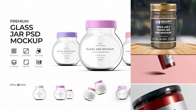 7585+ Double Wall Glass Jar PSD Mockup Professional Graphic PSD Download