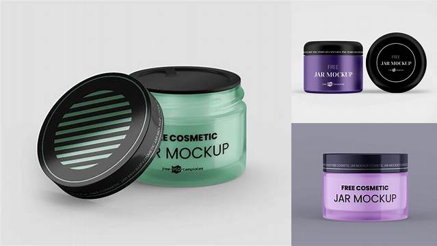 7586+ Glass Cosmetic Gel Jar PSD Mockup Versatile Photoshop File