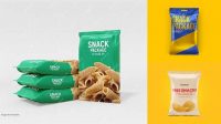 7586+ Glossy Snack Package PSD Mockup Half Side View PSD Free Download