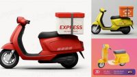 759+ Delivery Scooter Mockup Psd Easy-to-Edit PSD