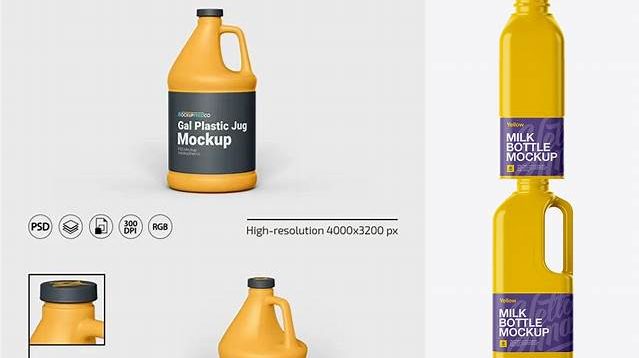 759+ Gloss Plastic Milk Jug PSD Mockup Professional Quality PSD Freebie