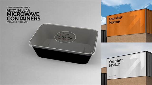 7595+ Microwave Container Mockup Free PSD for Free