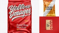 7597+ Metallic Stand-up Food Bag PSD Mockup Front View Elegant High-Resolution Design File