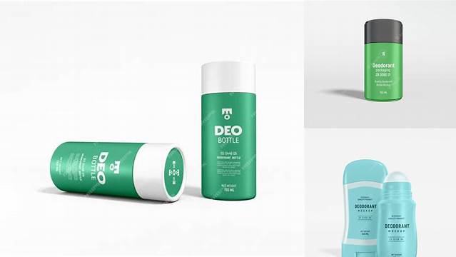 7598+ Glossy Plastic Deodorant PSD Mockup High-Angle Shot Layered PSD for Easy Editing