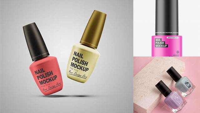 7598+ Matte Nail Polish Bottle PSD Mockup Easy-to-Use PSD Template