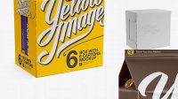 7599+ Box with 6 Cartons PSD Mockup Half-Side View Unique High-Resolution Design Freebie