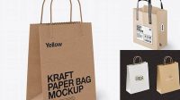 7599+ Kraft Paper Bag With Boxes PSD Mockup Half Side View Best for Showcase