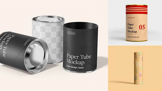 7599+ Paper Storage Tube with Aluminum Lid PSD Mockup Stylish Free PSD