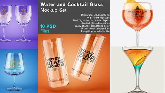 7603+ Cocktail Glass Mockup Free Include TIFF