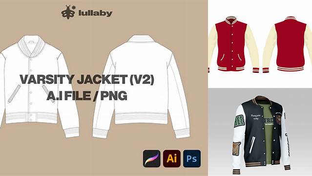 7603+ Varsity Jacket Mockup Template Include TIFF