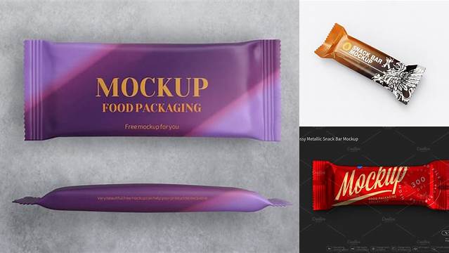 7604+ Metallic Snack Bar PSD Mockup Top View Download Premium PSD Resource