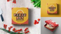 7606+ Pizza Box PSD Mockup Top View Premium Free Graphic Resource