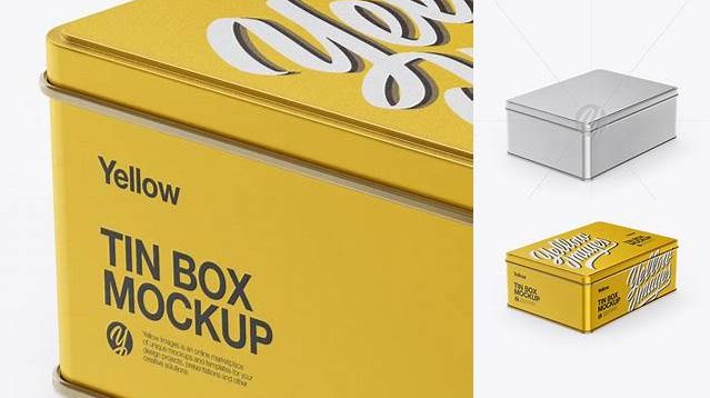 7608+ Matte Metallic Tin Box PSD Mockup Half Side View High-Angle Shot Download Premium Free PSD