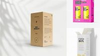 7608+ Matte Plastic Bottle with Paper Box PSD Mockup Custom Graphic Mockup File