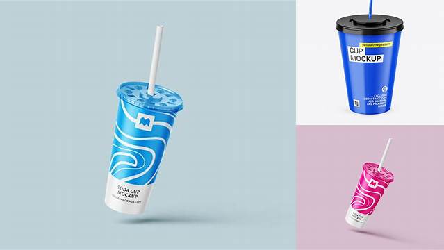 7612+ Glossy Soda Cup With Straw PSD Mockup Fully Editable Photoshop PSD Free Download