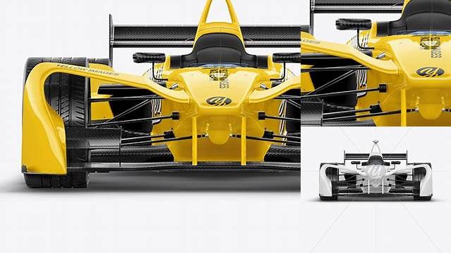 7613+ Formula E Racing Car 2016 PSD Mockup Front View Elegant and Stylish Free PSD