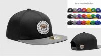 7618+ Snapback Cap PSD Mockup Back Half Side View Fully Editable Photoshop PSD Free Download