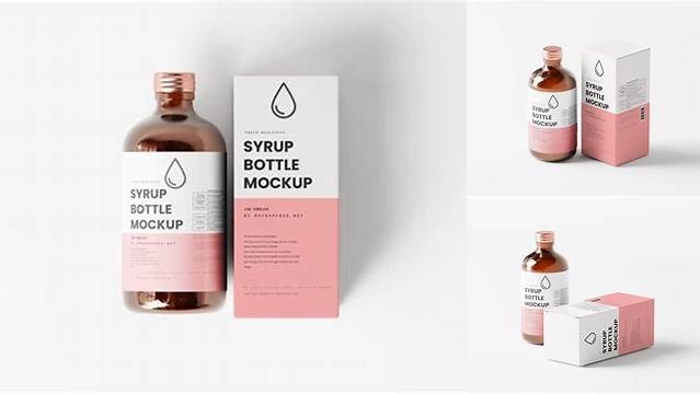 7618+ Syrup Box Mockup For Free Download