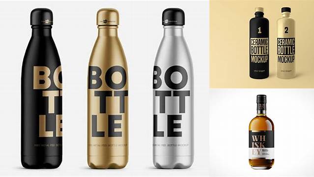 7619+ 250ml Bottle with Matte Label PSD Mockup Download Professional PSD