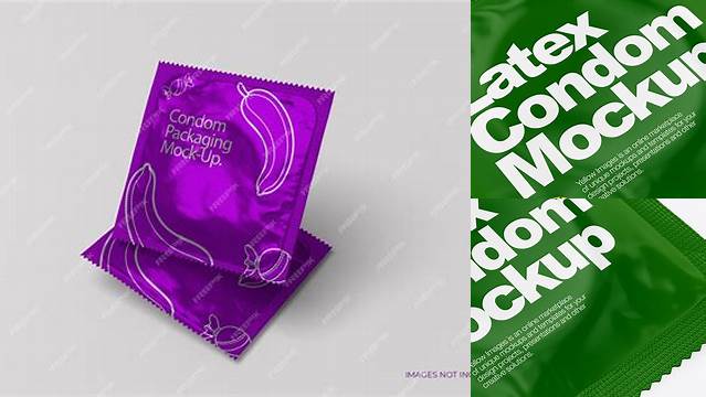 7619+ Matte Condom Packaging PSD Mockup Half Side View Free Premium Photoshop Template Download