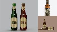 7621+ 500ml Ale Bottle Mock Up / Amber Glass PSD Free Download