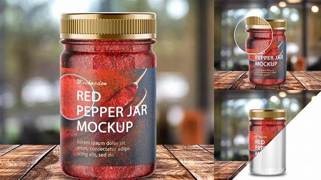 7621+ Red Pepper Jar PSD Mockup Stylish Free PSD