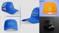 7622+ Snapback Trucker Cap PSD Mockup Back View PSD Download