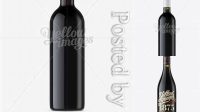 7623+ Antique Green Bottle with Red Wine PSD Mockup Front View High-Quality PSD Files