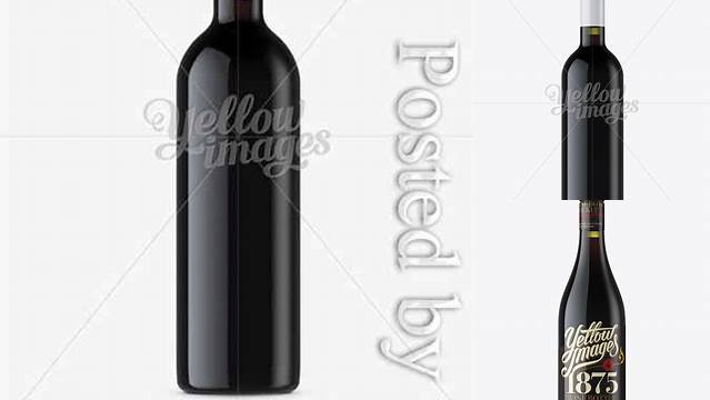 7623+ Antique Green Bottle with Red Wine PSD Mockup Front View High-Quality PSD Files