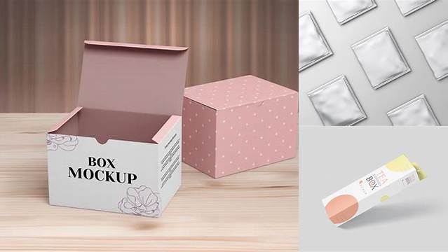 7623+ Closed Box with Sachets PSD Mockup Fully Layered PSD Freebie