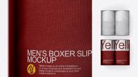 7626+ Box With 2 Men's Boxer Slips PSD Mockup Photoshop Resource Free