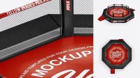 7628+ MMA Octagon Cage PSD Mockup Top View High-End Photoshop Mockup