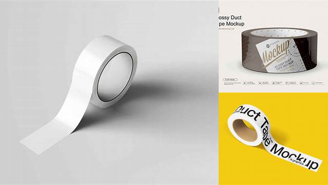 7629+ Glossy Duct Tape PSD Mockup Half Side View Mockup PSD Free Download