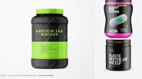 7630+ Matte Protein Jar PSD Mockup High-Angle Shot Professional Quality Freebie PSD File