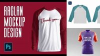 7632+ Mockup Kaos Raglan Psd Best Free Resource