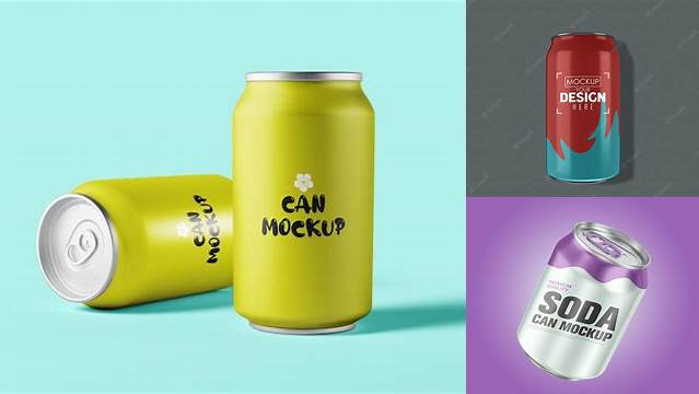 7633+ 250ml Aluminum Can PSD Mockup Fully Editable PSD Template