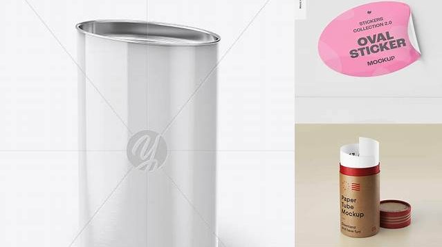 7633+ Glossy Oval Tube PSD Mockup Half Side View Exclusive PSD Design Freebie