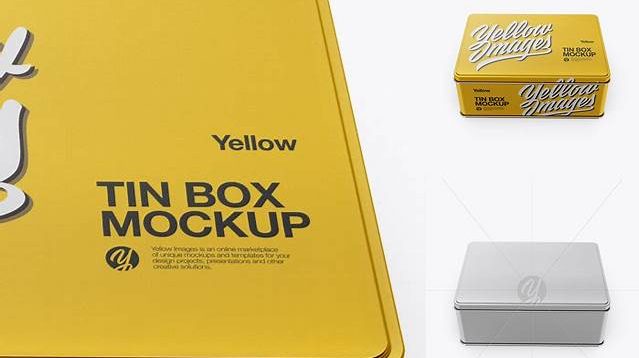 7633+ Opened Matte Metallic Tin Box PSD Mockup High-Angle Shot High-Quality Design Free PSD