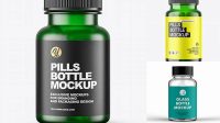 7637+ Frosted Green Pills Bottle PSD Mockup Free Creative Design