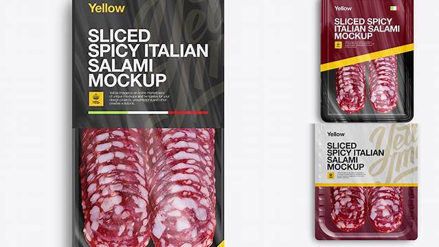 7641+ Plastic Vacuum Tray with Spicy Italian Salami PSD Mockup Elegant and Versatile PSD Resource