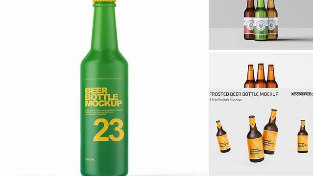 7644+ Matte PET Beer Bottle PSD Mockup Modern and Unique Freebie PSD